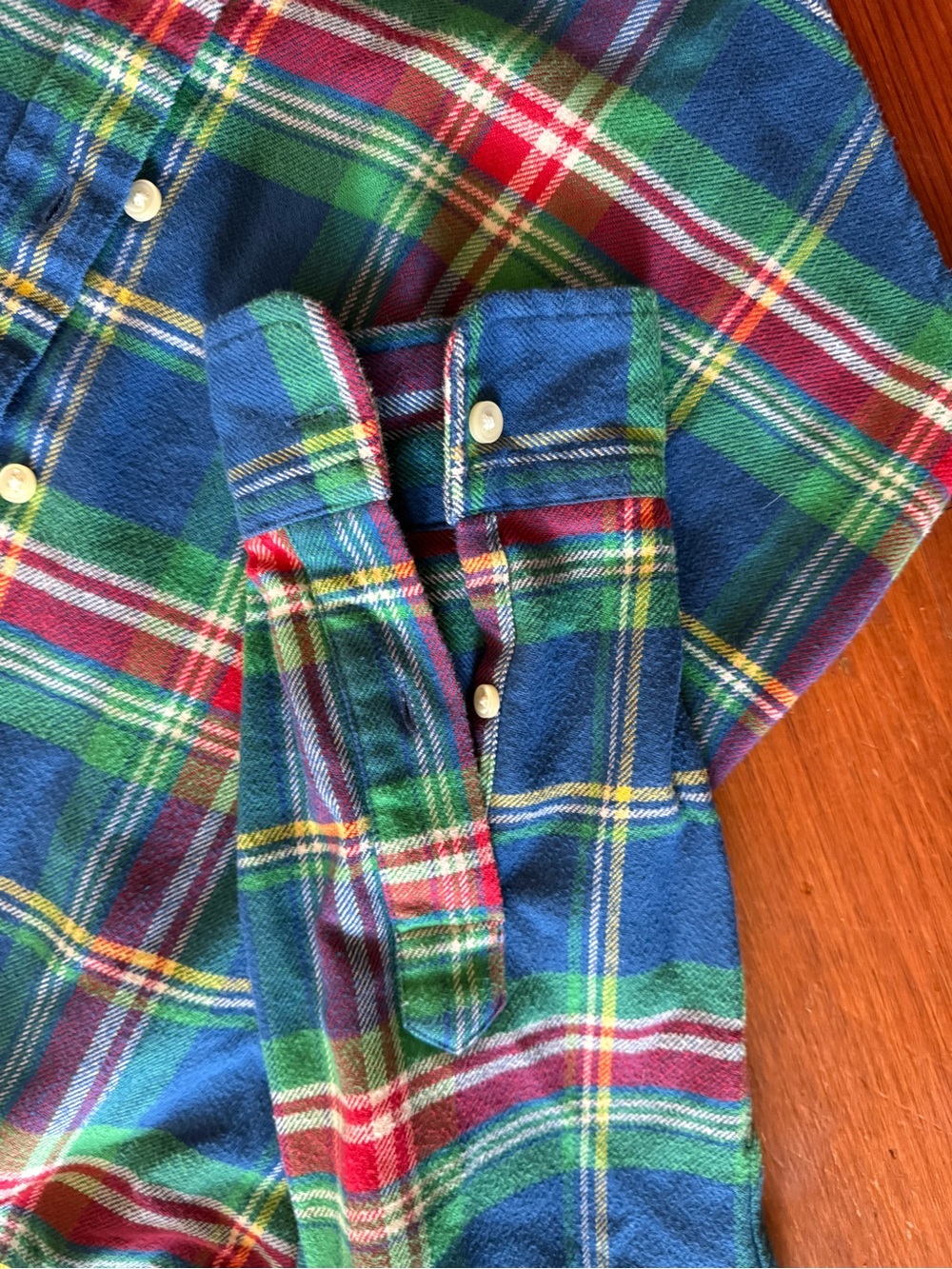 Ralph Lauren Green Multi Plaid Flannel Shirt - Custom Fit size small - Picture 6 of 9